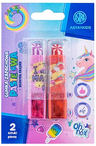 Zapachowa gumka w kształcie szminki ASTRAKIDS UNICORN - 2 szt. blister Zapachowa gumka w kształcie szminki ASTRAKIDS UNICORN - 2 szt. blister