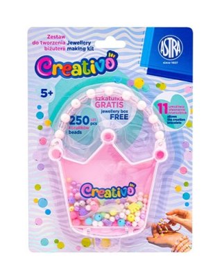 Zestaw koralików Korona ASTRA Creativo 250 szt + 2m gumki