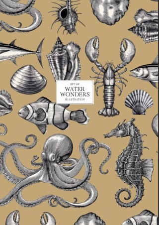 Brulion A4 kratka 80k kremowy papier, "Water wonders"