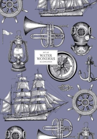 Brulion A4 kratka 80k kremowy papier, "Water wonders"