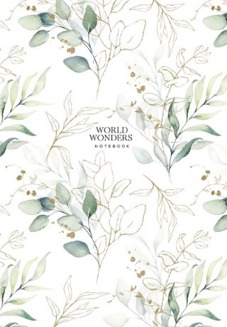 Brulion A4 kratka 80k kremowy papier, "World wonders"