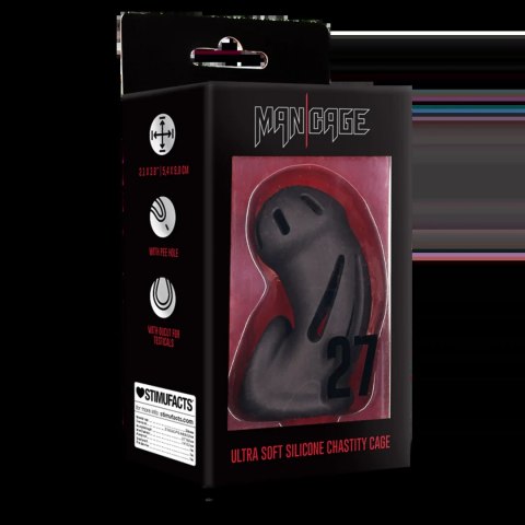 ManCage Model 27 Ultra Soft Silicone Chastity Cage Black ManCage Model 27 Ultra Soft Silicone Chastity Cage Black
