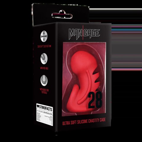 ManCage Model 28 Ultra Soft Silicone Chastity Cage Red ManCage Model 28 Ultra Soft Silicone Chastity Cage Red