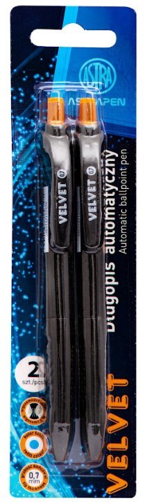 Długopis automatyczny z gumowym uchwytem 0,7 mm ASTRAPEN Velvet - 2 szt Długopis automatyczny z gumowym uchwytem 0,7 mm ASTRAPEN Velvet - 2 szt