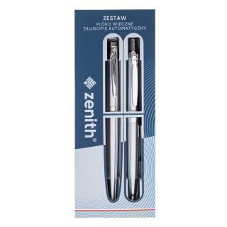 Komplet ZENITH 60 CLASSIC SILVER - Pióro wieczne + Długopis w etui