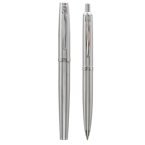 Komplet ZENITH 60 CLASSIC SILVER - Pióro wieczne + Długopis w etui Komplet ZENITH 60 CLASSIC SILVER - Pióro wieczne + Długopis w etui