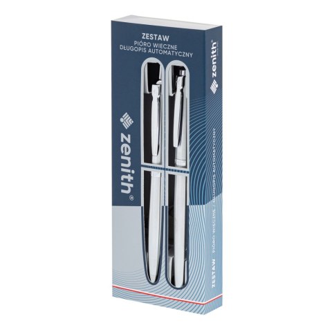 Komplet ZENITH 60 CLASSIC SILVER - Pióro wieczne + Długopis w etui Komplet ZENITH 60 CLASSIC SILVER - Pióro wieczne + Długopis w etui