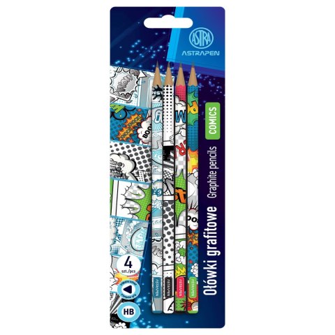 Ołówki grafitowe trójkątne HB ASTRAPEN - Comics - 4 sz.t blister