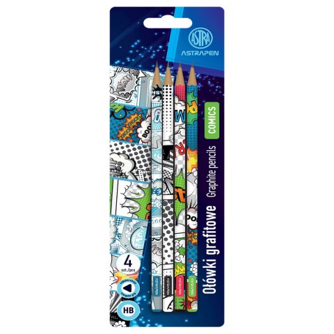 Ołówki grafitowe trójkątne HB ASTRAPEN - Comics - 4 sz.t blister
