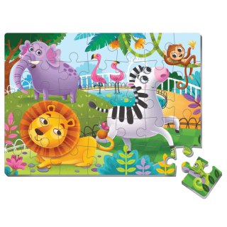 RK6040-02 Piankowe puzzle. Zwierzeta w zoo