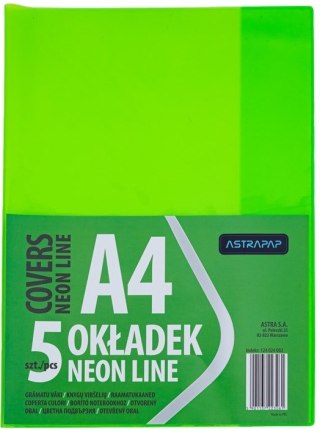 Okładka A4 NEON LINE nieregulowana, 5 szt