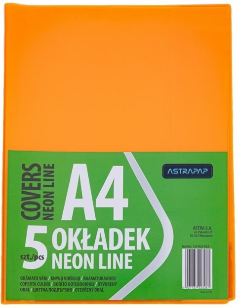 Okładka A4 NEON LINE nieregulowana, 5 szt Okładka A4 NEON LINE nieregulowana, 5 szt