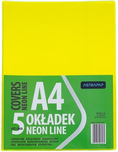 Okładka A4 NEON LINE nieregulowana, 5 szt Okładka A4 NEON LINE nieregulowana, 5 szt