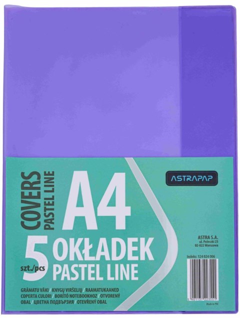 Okładka A4 PASTEL LINE nieregulowana, 5 szt Okładka A4 PASTEL LINE nieregulowana, 5 szt