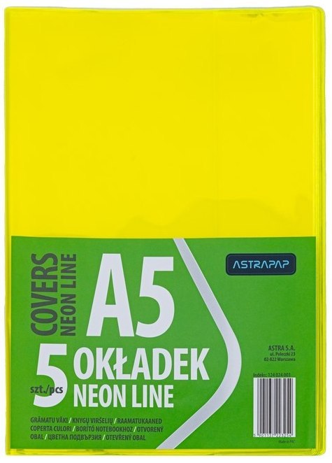 Okładka A5 NEON LINE nieregulowana, 5 szt Okładka A5 NEON LINE nieregulowana, 5 szt