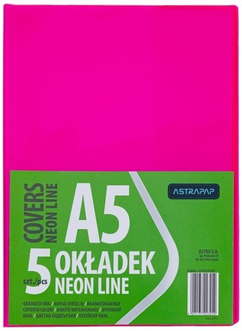 Okładka A5 NEON LINE nieregulowana, 5 szt Okładka A5 NEON LINE nieregulowana, 5 szt