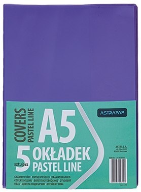 Okładka A5 PASTEL LINE nieregulowana, 5 szt Okładka A5 PASTEL LINE nieregulowana, 5 szt