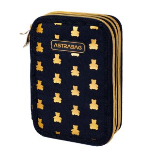 Piórnik JUMBO potrójny z wyposażeniem ASTRABAG GOLDEN TEDDY, AC31