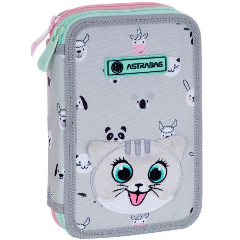 Piórnik podwójny bez wyposażenia ASTRABAG KITTY THE CUTE, AC2 Piórnik podwójny bez wyposażenia ASTRABAG KITTY THE CUTE, AC2
