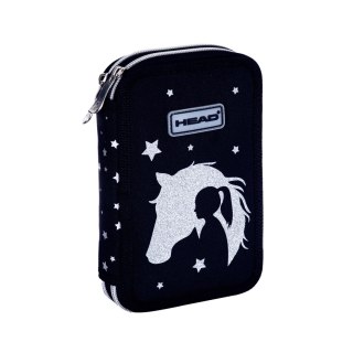 Piórnik podwójny bez wyposażenia HEAD GLITTER EFFECT SILVER DREAM, AC2