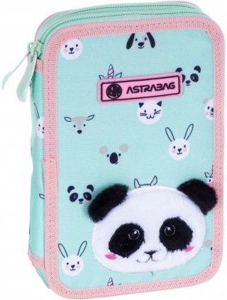 Piórnik podwójny z wyposażeniem ASTRABAG TEDDY PANDA, AC21
