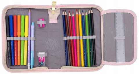 Piórnik pojedynczy jednoklapkowy z wyposażeniem ASTRABAG FLUFFY BUNNY, AC11