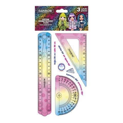Zestaw geometryczny 3 elementy FLEXI RAINOW HIGH - 1 szt. opp bag Zestaw geometryczny 3 elementy FLEXI RAINOW HIGH - 1 szt. opp bag