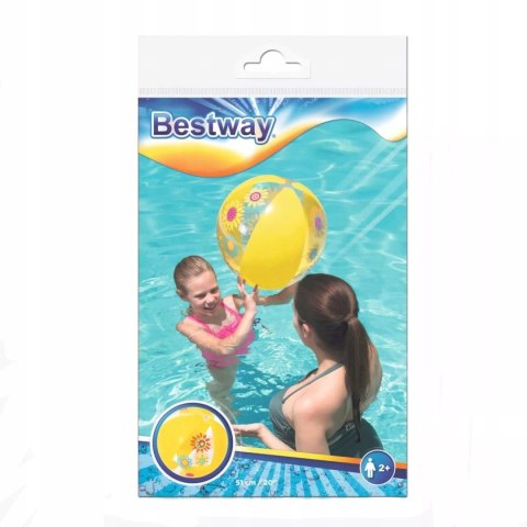Piłka plażowa dmuchana żółty kwiaty Bestway 31036Ż Piłka plażowa dmuchana żółty kwiaty Bestway 31036Ż