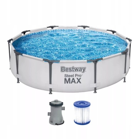 Basen stelażowy z pompą flirtującą ogrodowy okrągły 305x76cm Bestway 56408 Basen stelażowy z pompą flirtującą ogrodowy okrągły 305x76cm Bestway 56408
