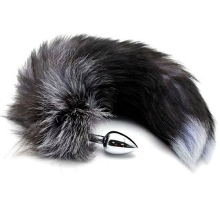 Alive korek analny lisi ogon Black & White Fox Tail L