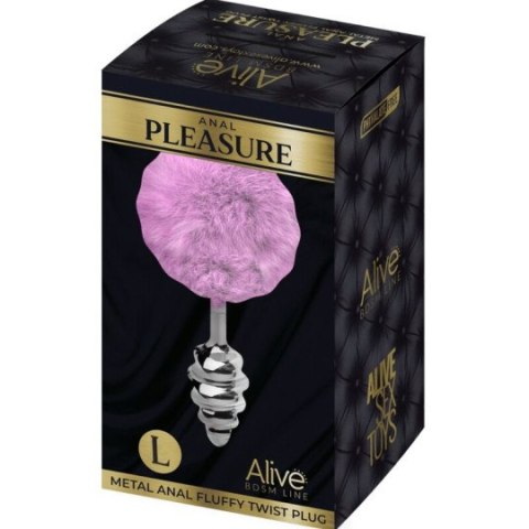 Alive korek analny z ogonkiem Metal Anal Fluffy Twist Plug Lila L Alive korek analny z ogonkiem Metal Anal Fluffy Twist Plug Lila L