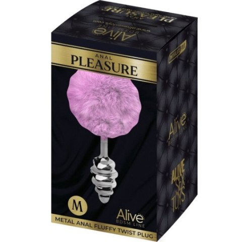 Alive korek analny z ogonkiem Metal Anal Fluffy Twist Plug Lila M Alive korek analny z ogonkiem Metal Anal Fluffy Twist Plug Lila M