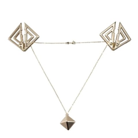 LOCKINK zaciski Nipple Clamps with Heavy Pendant Gold LOCKINK zaciski Nipple Clamps with Heavy Pendant Gold