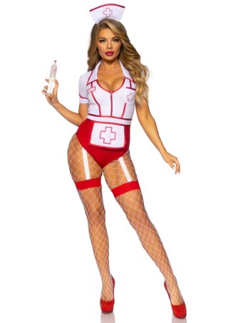 Leg Avenue kostium pielęgniarki Nurse Feelgood Bodysuit Red M