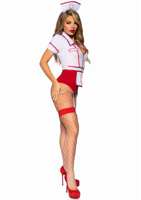 Leg Avenue kostium pielęgniarki Nurse Feelgood Bodysuit Red M