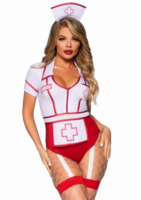 Leg Avenue kostium pielęgniarki Nurse Feelgood Bodysuit Red M