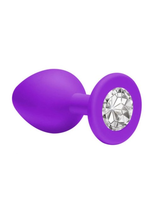 Silikonowy korek analny z kamieniem ozdobnym 8cm Silikonowy korek analny z kamieniem ozdobnym 8cm