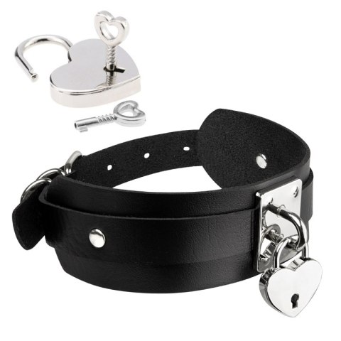 Kinky Diva obróżka z kłódką Heart Lock & Key Collar Black/Silver Kinky Diva obróżka z kłódką Heart Lock & Key Collar Black/Silver