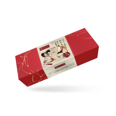 Liebe Seele Kinbaku Ukiyoe Bal Gag with Red Rosy Leather Straps