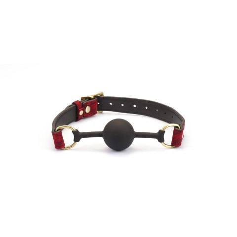 Liebe Seele Kinbaku Ukiyoe Bal Gag with Red Rosy Leather Straps