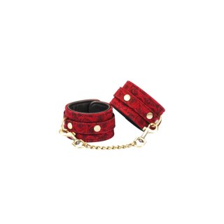 Liebe Seele Kinbaku Ukiyoe Red Rosy Lamb Leather Handcuffs