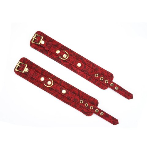 Liebe Seele Kinbaku Ukiyoe Red Rosy Lamb Leather Handcuffs