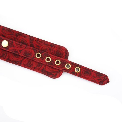 Liebe Seele Kinbaku Ukiyoe Red Rosy Lamb Leather Handcuffs