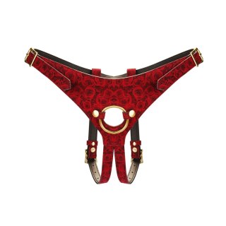 Liebe Seele Kinbaku Ukiyoe Red Rosy Leather Strap on Harness