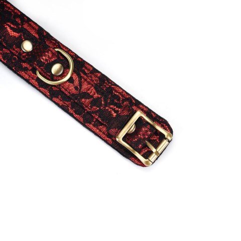 Liebe Seele Victorian Garden Lace and Velvet Collar with Leash