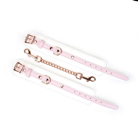 Liebe Seele kajdanki White & Pink Fairy Goat Leather Hand Cuffs Liebe Seele kajdanki White & Pink Fairy Goat Leather Hand Cuffs