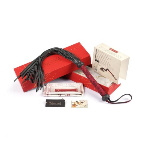 Liebe Seele pejcz Kinbaku Ukiyoe Red Rosy Leather Flogger Whip Liebe Seele pejcz Kinbaku Ukiyoe Red Rosy Leather Flogger Whip