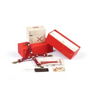 Liebe Seele uprząż Kinbaku Ukiyoe Red Rosy Leather Hogtie