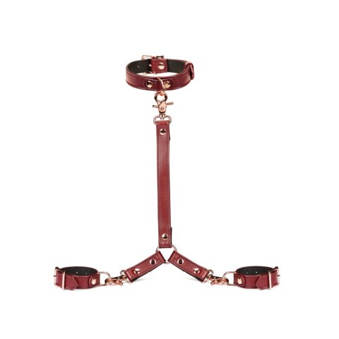Liebe Seele uprząż Wine Red Collar and Wrist Restraint Harness Liebe Seele uprząż Wine Red Collar and Wrist Restraint Harness
