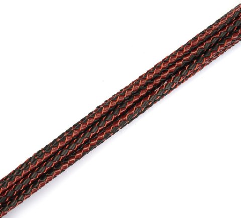 Liebe Seele Wine Red and Black Leather Cat O Nine Tails Whip Liebe Seele Wine Red and Black Leather Cat O Nine Tails Whip